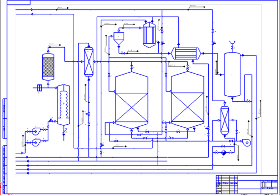 Adsorption unit. Process diagram.