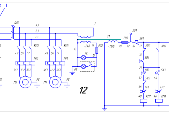 Electrical schematic diagram of GS526U machine