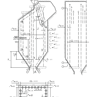 sketch of TP-35 steam boiler combustion chamber