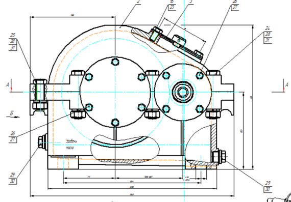 Gearbox drawing single-stage cylindrical
