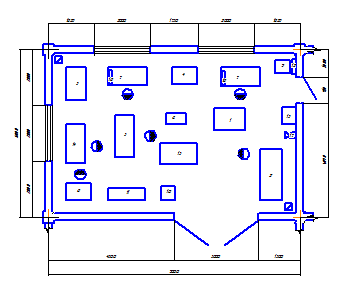 Layout of the repair area with synthetic materials