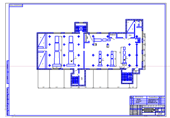 План 2-го этажа с расстановкой оборудования ткацкое производство №1