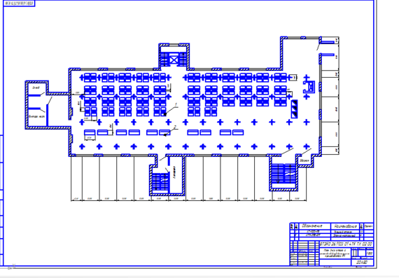 План 3-го этажа с расстановкой оборудования ткацкое производство №1