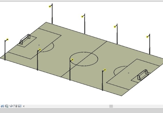 3D football stadium model