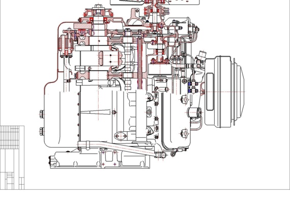 Longitudinal section of YaMZ-236 engine