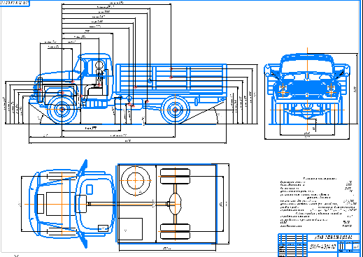 drawing of car ZIL 431410