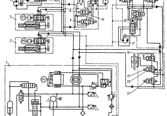 Схема гидравлической системы промышленного робота