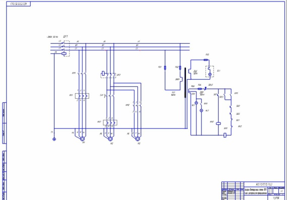 Turning and screw-cutting machine 1V9G Electrical schematic diagram 