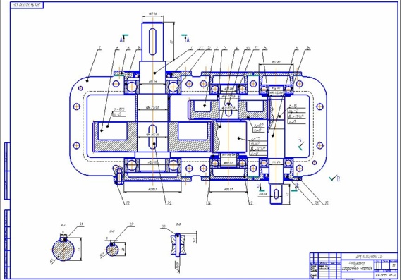 Three-shaft cylindrical reduction gear box