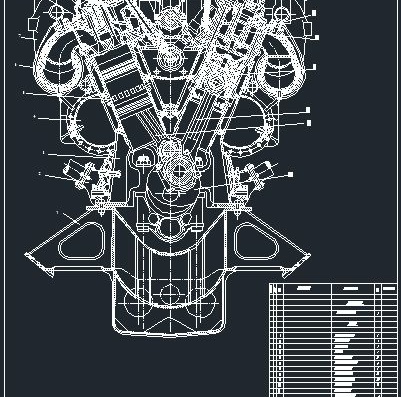 Cross section of 11D45 diesel engine