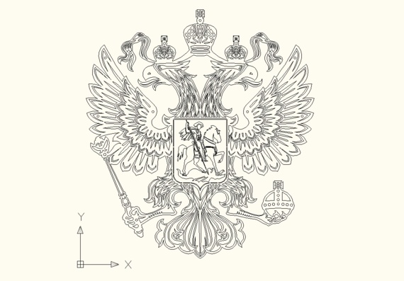 Drawing of the coat of arms of Russia