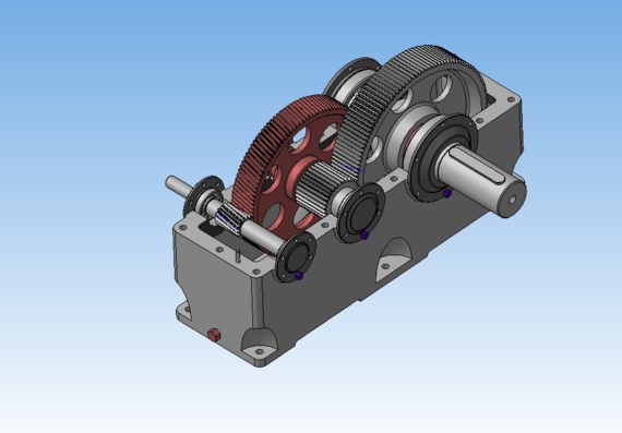 Cylindrical gearbox - 3D model