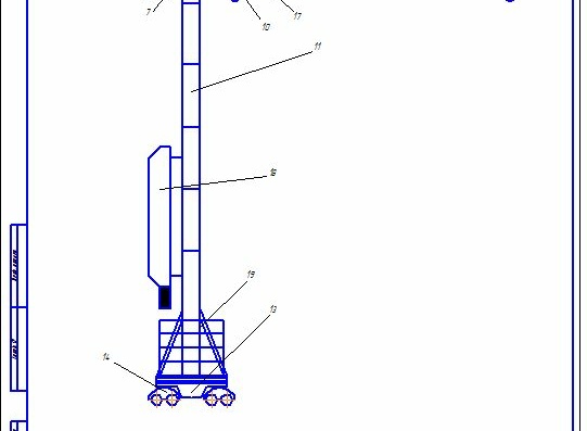 Heading work Calculation of boom departure mechanism of KB0-7507 tower crane - 