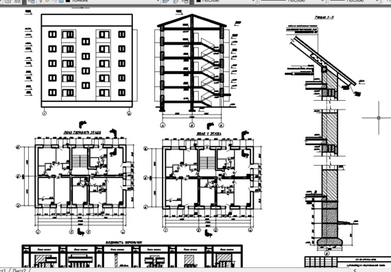 КП по архитектуре зданий на тему:блок секция 5-этажная,многоквартирнаая