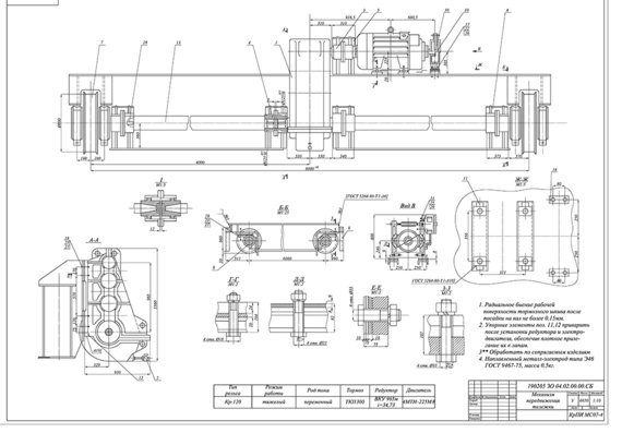 Mechanism of crane trolley movement