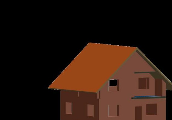 3D model of a two-story house in archikad