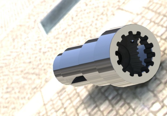 3D model of intermediate shaft of camase gearbox divider 5320 