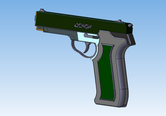 3d model of pistol and revolver