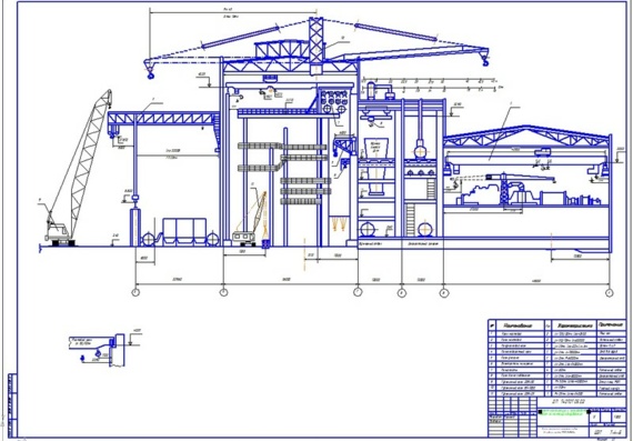 Mechanical diagram of installation works in the main housing of the GRES 840 MW