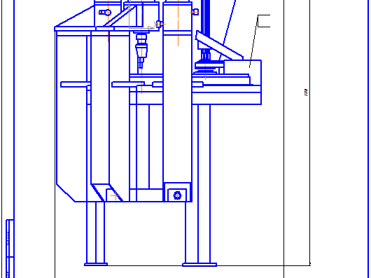 Drawing of the machine for flaring the axes of the base