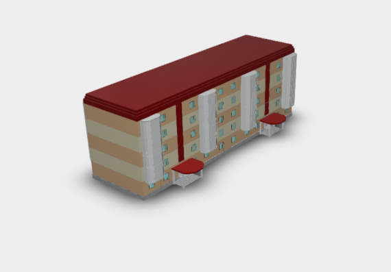 3D model of the hospital in the program SketchUp