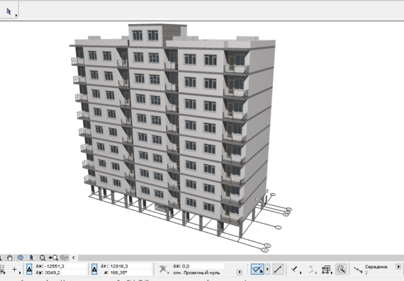 9-storey residential building (60% completed) - ArchiCAD 16
