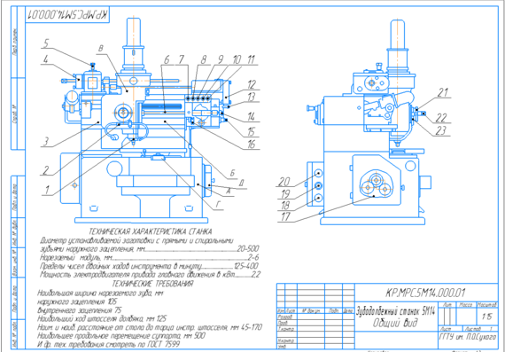 Development of adjustment of 5M14 and 6M83 metal cutting machines