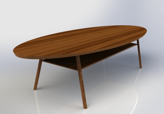 Coffee table with shelf - furniture from caviar - 3D model