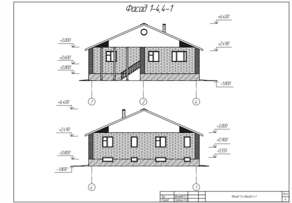 Drawings of residential building with plans