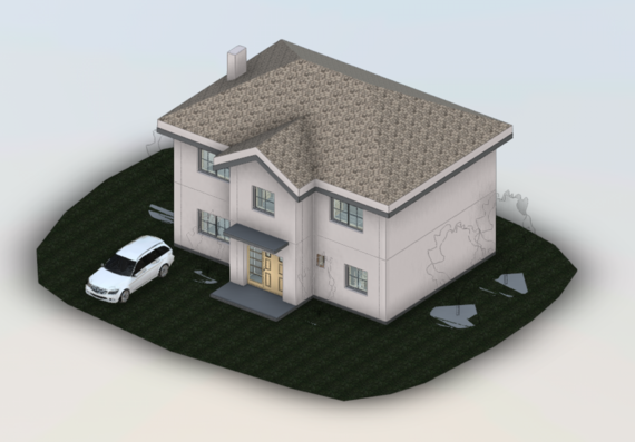 Two-story residential building - project in revit