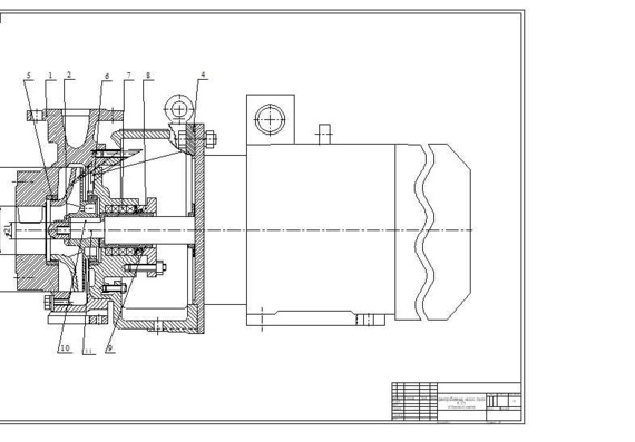 Assembly drawing of K-type pump for course work in the discipline "Thermal mechanical and auxiliary equipment of thermal power plants"