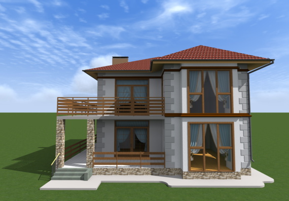 2-storey residential building for one family in ArchiCAD