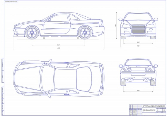 Nissan Skyline GT-R car drawing