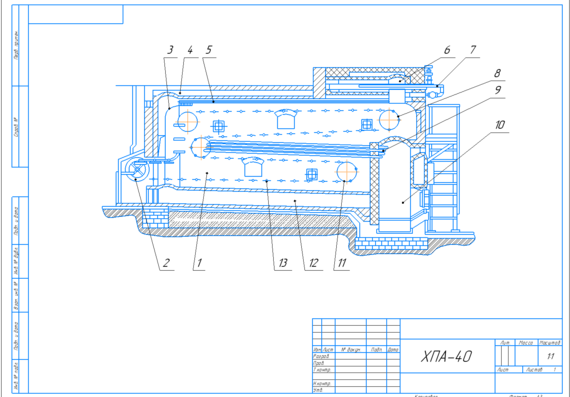 The drawing of the HPA-40 furnace with the specification