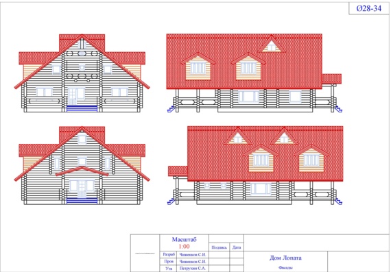 Design of three-storey house (cottage)