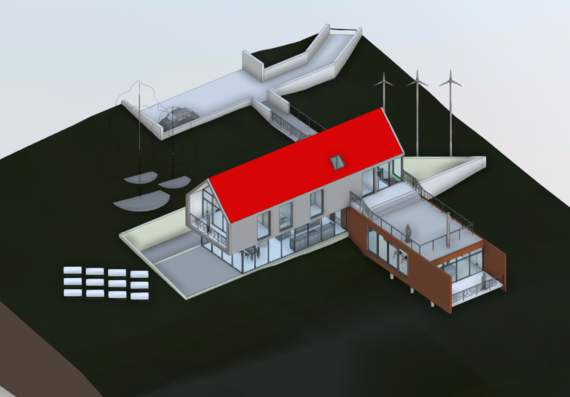 Жилой дом в ревите - 3D модель