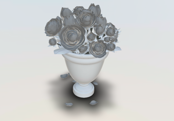 Bouquet of roses in a pot