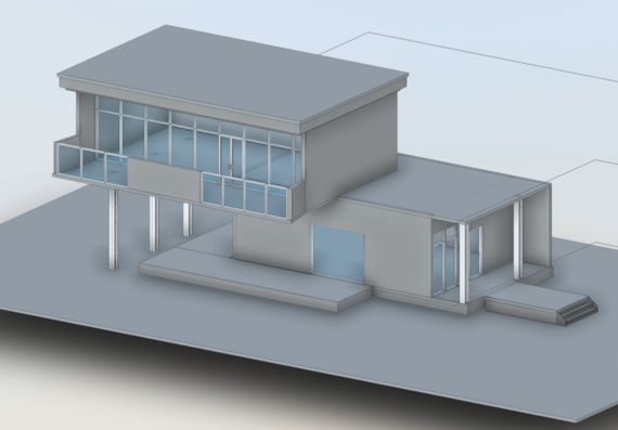 Two-story building in revit