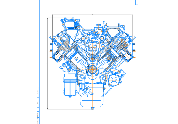 Cross section of diesel engine 6CHN12/12