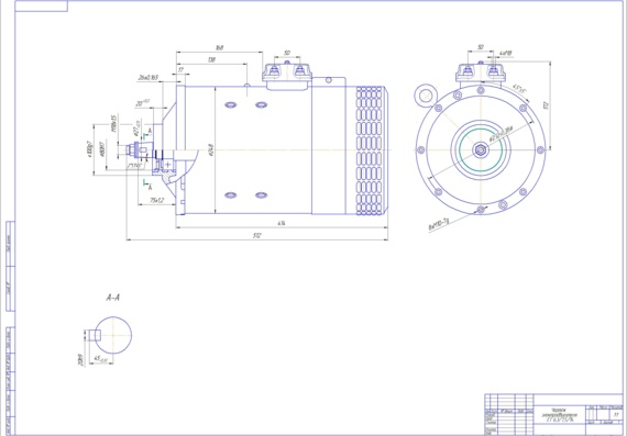 Electric motor drawing ET 6.3/7.5/14.