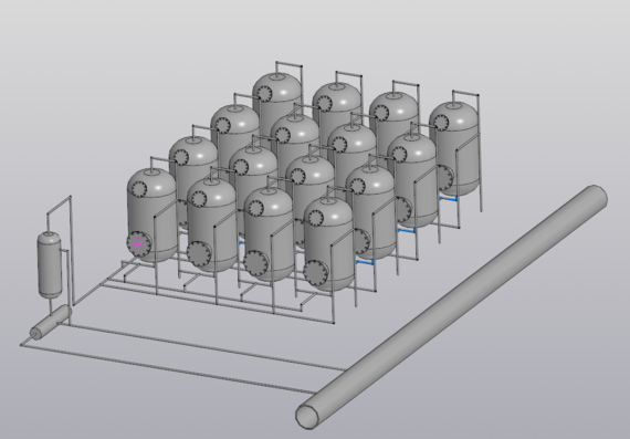 3D model of water chlorination plant