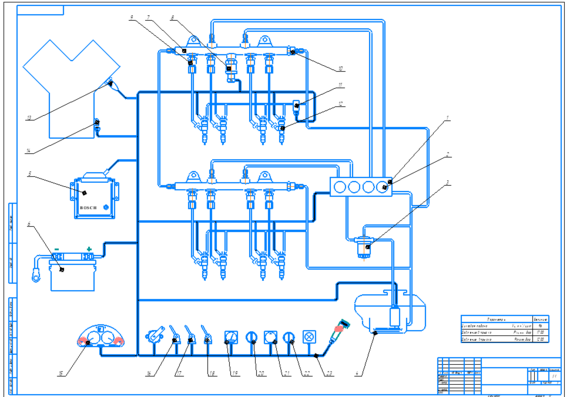 Diagram of Common Rail system for KAMAZ 740 engine