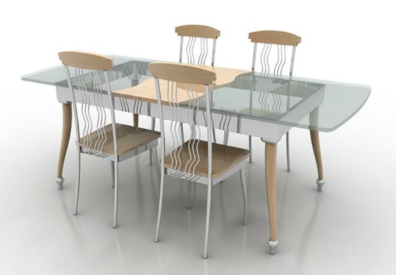 Transparent table and chairs