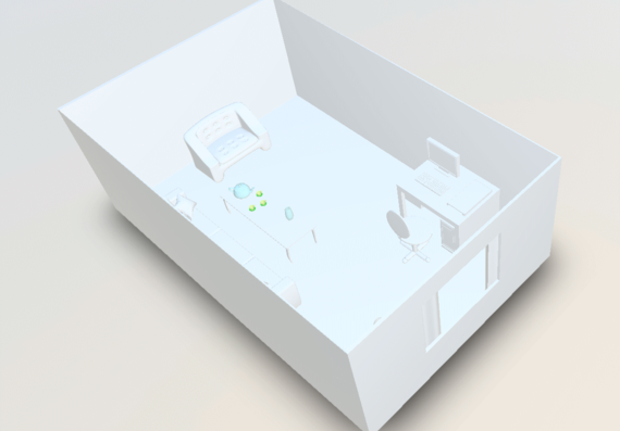 Модель комнаты в 3Dmax