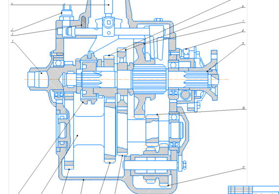 Assembly drawing of PAZ-3203 gearbox