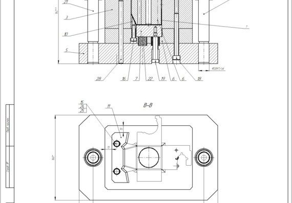 Штамп для холодной листовой штамповки детали “Корпус вентилятора”