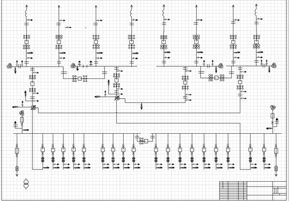 Skeleton of lowering substation diagram 110/35/10