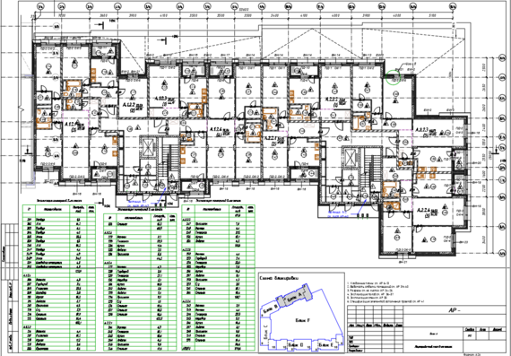 Architectural design of the 2nd floor of the multi-storey building