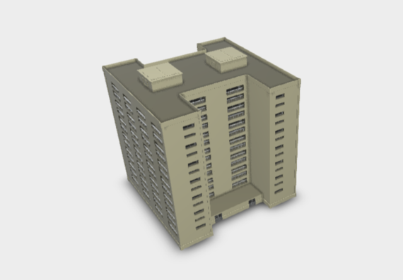 Residential building in 3ds