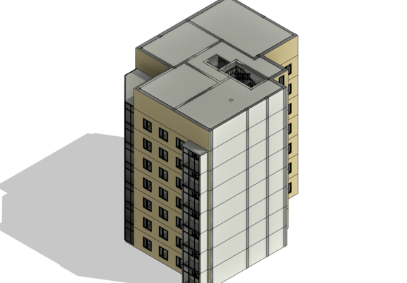 Design of residential multi-storey building in revit